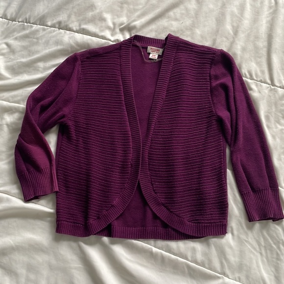 Pair of Purple Cardigans, 3/4 sleeve size M - Picture 2 of 5